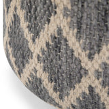 Hearth and Haven Round Pouf with Cotton and Jute Woven Diamond Pattern B136P159340 Grey
