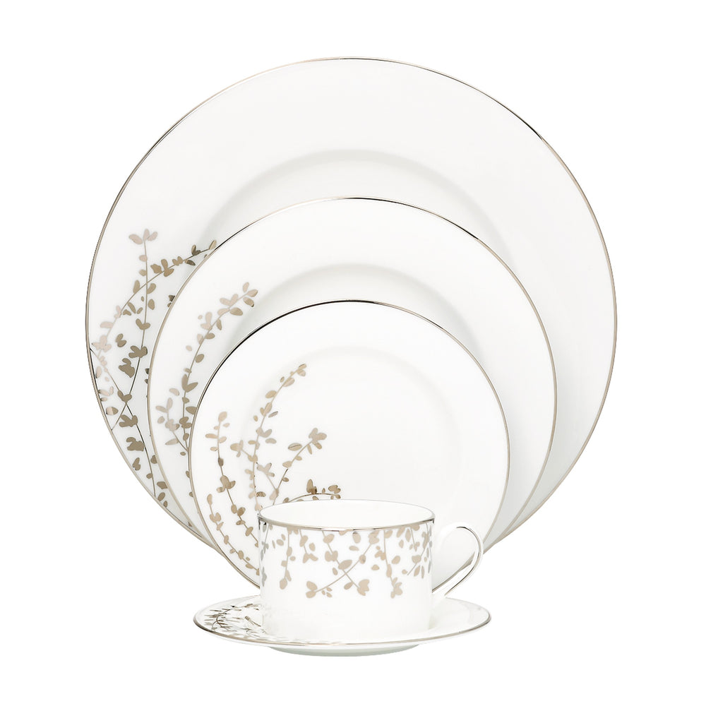 Lenox Kate Spade Gardner Street Platinum 5-Piece Place Setting Metallic, WHITE BONE CHINA 807843