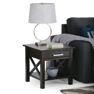 English Elm Kitchener End Table - Handcrafted Hickory Brown Solid Wood With Storage For Modern Living Spaces B136P159549