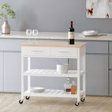 Christopher Knight Home® - Noble House - Neffs Contemporary Kitchen Cart with Wheels