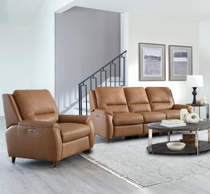 Parker House Austin - Caramel Cream Power Reclining Sofa And Recliner Brown Top Grain Leather With Match (X) Maus-31ph-cmcr