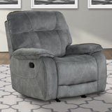 Parker House Cooper - Shadow Grey Manual Glider Reclining Sofa And Two Recliners Grey 100% Polyester (S) Mcoo-311-sgr