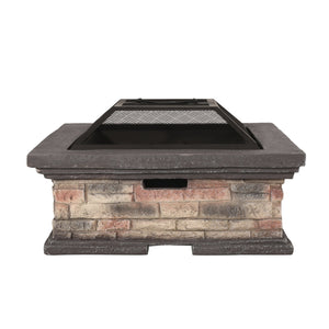 English Elm Mgo Square Wood Burning Fire Pit for Patio Backyard Gatherings Weatherproof Outdoor 72475.00