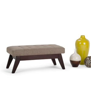 English Elm Draper Mid Century Tufted Ottoman Bench - Versatile Fawn Brown Seating For Living Room & Entryway B136P158189