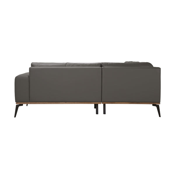 Porter Designs Porter Pietro Top Grain Leather Sectional In Charcoal - Elegant Italian Design With Comfort & Style Gray Leather 02-204-09l-2110-kit