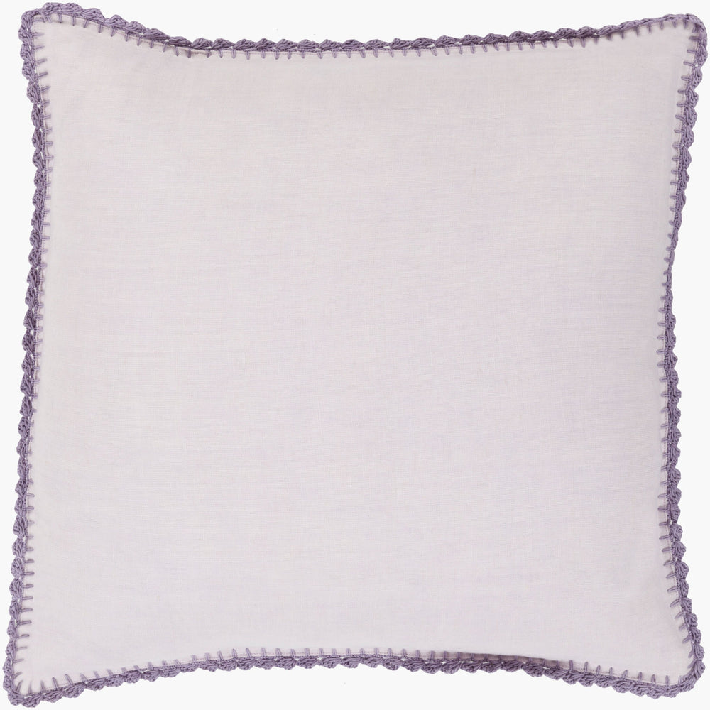 Surya Elsa Accent Pillow - Modern 20"L X 20"W Linen Cushion For Stylish Home Decor, Easy Care & Comfort Lilac Linen El003-2020d