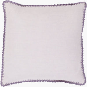 Surya Elsa Accent Pillow - Modern 20"L X 20"W Linen Cushion For Stylish Home Decor, Easy Care & Comfort Lilac Linen El003-2020d