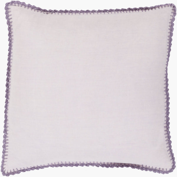 Surya Elsa Accent Pillow - Modern 20"L X 20"W Linen Cushion For Stylish Home Decor, Easy Care & Comfort Lilac Linen El003-2020d