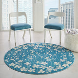 Nourison Tranquil TRA04 Machine Made Power-loomed No Border Indoor Only Contemporary  Rug Turquoise, Turquoise Blue 100% Polypropylene 99446485007