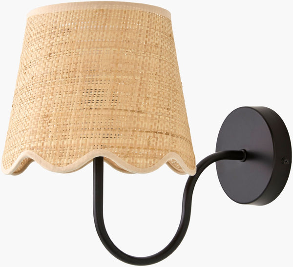Livabliss Elanora Rattan and Iron Wall Sconce Artisan Crafted Ambient Light for Living Rooms ELA-002