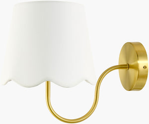 Livabliss Elanora Iron Wall Sconce with Linen Shade Arts and Crafts Style for Bedroom Hallway ELA-003