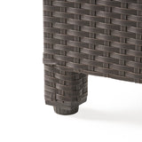 Christopher Knight Home® - Noble House - Puerta Outdoor Wicker Accent Side Table, Dark Brown