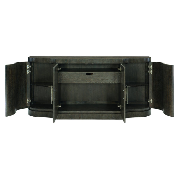 Bernhardt Bernhardt Cerused Charcoal Linea Buffet With Wire-Brushed Oak Grain, Adjustable Shelves, Anti-Tip Kit 384132B