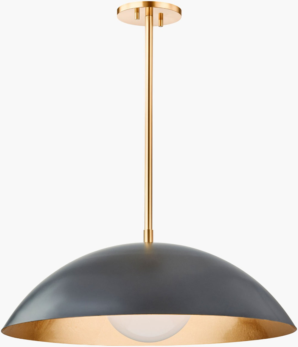 Surya Eldra Arts and Crafts Wide Pendant Light Handcrafted Glass Metal Dining Entryway ELDR-001