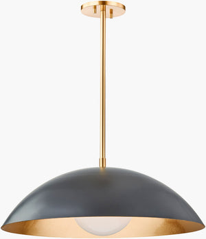 Surya Eldra Arts and Crafts Wide Pendant Light Handcrafted Glass Metal Dining Entryway ELDR-001