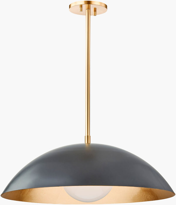 Surya Eldra Arts and Crafts Wide Pendant Light Handcrafted Glass Metal Dining Entryway ELDR-001