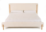 Modrest Electra - Modern Ivory Fabric + Rubberwood Bed