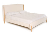 VIG Furniture Modrest Electra - Modern Ivory Fabric + Rubberwood Bed VGHM-F4091-1-BED