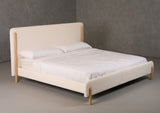 VIG Furniture Modrest Electra - Modern Ivory Fabric + Rubberwood Bed VGHM-F4091-1-BED