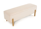 VIG Furniture Modrest Electra - Modern Ivory Fabric + Rubberwood Bench With Storage VGHM-F3030-IVY