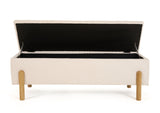 VIG Furniture Modrest Electra - Modern Ivory Fabric + Rubberwood Bench With Storage VGHM-F3030-IVY