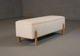 VIG Furniture Modrest Electra - Modern Ivory Fabric + Rubberwood Bench With Storage VGHM-F3030-IVY