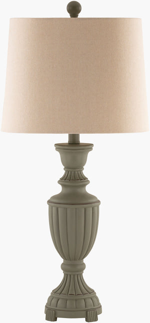 Surya Elgood 28" Elegant Accent Table Lamp - High-grade Resin Base, Linen Shade, Perfect For Any Decor! Body, Gray,Finial, Black,Harp, Metallic ,Brass,Cord, Translucent Resin,Linen,Polyester,Resin Elg-001