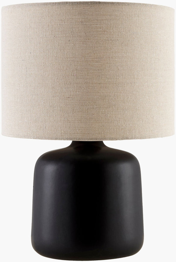 Livabliss Elio Ceramic Base Accent Lamp with Linen Shade for Nightstand or Living Room ELI-005
