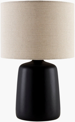 Livabliss Elio Ceramic Base Table Lamp with Linen Shade for Minimalist Bedroom Living Room ELI-008
