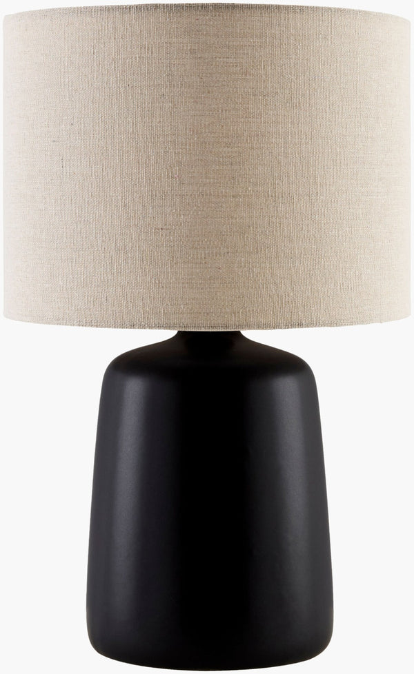 Livabliss Elio Ceramic Base Table Lamp with Linen Shade for Minimalist Bedroom Living Room ELI-008