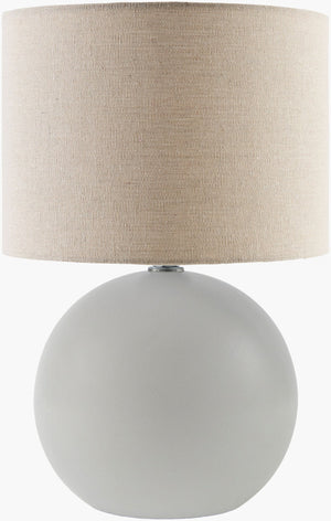 Livabliss Elio Ceramic Accent Lamp with Linen Shade Warm Diffused Glow for Modern Interiors ELI-015