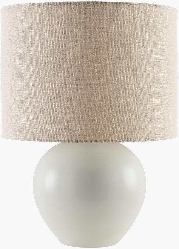 Livabliss Elio Ceramic Base Accent Lamp with Linen Shade for Bedside or Living Room Decor ELI-017