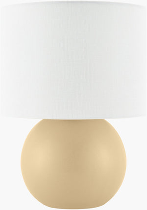 Livabliss Elio Ceramic Accent Lamp with Linen Shade Warm Ambient Glow for Bedroom or Console ELI-024