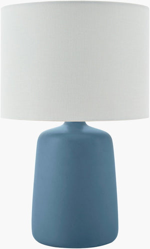 Livabliss Elio Ceramic Base Accent Lamp with Linen Shade for Bedside or Console Tables ELI-046