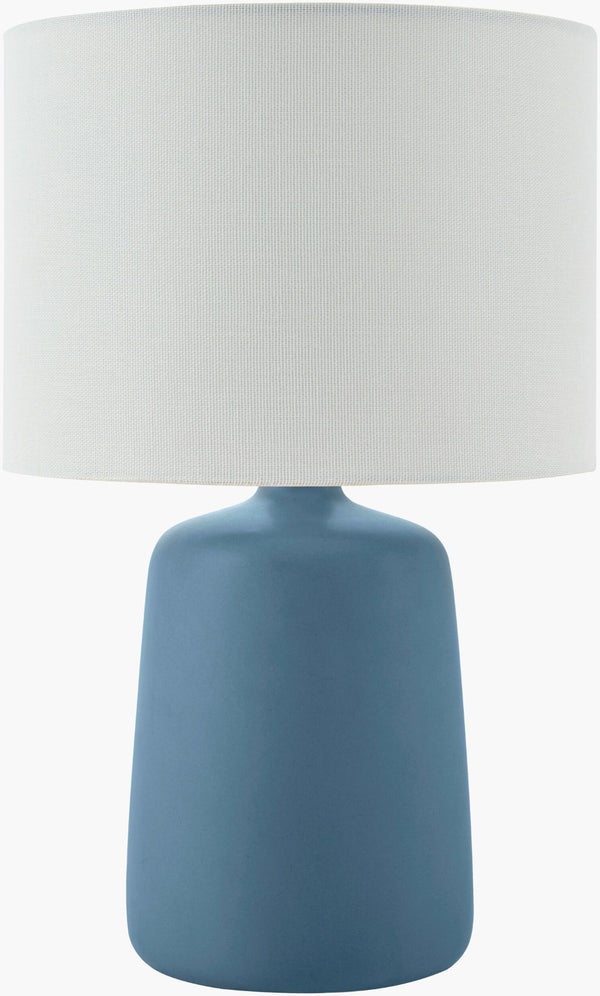 Livabliss Elio Ceramic Base Accent Lamp with Linen Shade for Bedside or Console Tables ELI-046