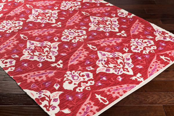 Surya Elaine 8' X 11' Handmade Cotton Rug - Rustic Charm For Cozy Decor, Durable & Inviting Style Red Cotton Eli3092-811