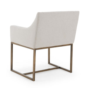 VIG Furniture Elijah Modern Upholstered Chair With Copper Antique Brass Legs — Low Back, Squared Arms, Supportive Comfort Grey Dining Chair VGVCB8363-LGRY-DC