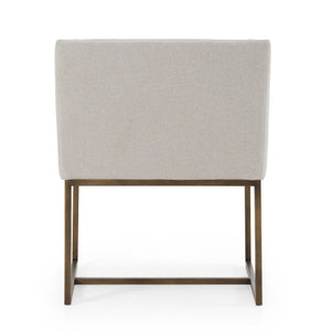 VIG Furniture Elijah Modern Upholstered Chair With Copper Antique Brass Legs — Low Back, Squared Arms, Supportive Comfort Grey Dining Chair VGVCB8363-LGRY-DC