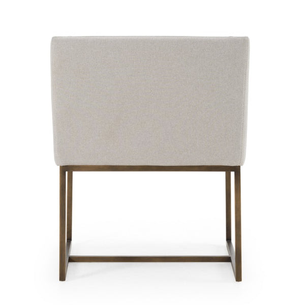 VIG Furniture Elijah Modern Upholstered Chair With Copper Antique Brass Legs — Low Back, Squared Arms, Supportive Comfort Grey Dining Chair VGVCB8363-LGRY-DC