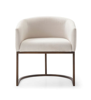 VIG Furniture Elisa Modern Velvet Chair With Antique Brass Base — Curved Support, Plush Foam, Stain-Resistant Fabric Beige Dining Chair VGVCB8369-BG-DC