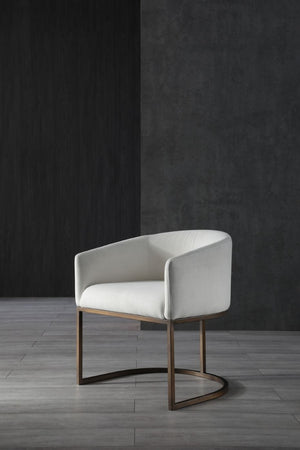 VIG Furniture Elisa Modern Velvet Chair With Antique Brass Base — Curved Support, Plush Foam, Stain-Resistant Fabric Beige Dining Chair VGVCB8369-BG-DC