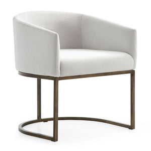 VIG Furniture Elisa Modern Velvet Chair With Antique Brass Base — Curved Support, Plush Foam, Stain-Resistant Fabric Beige Dining Chair VGVCB8369-BG-DC
