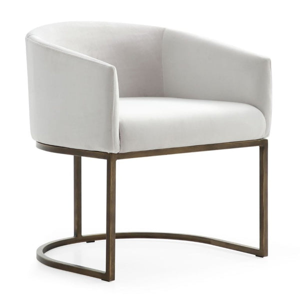 VIG Furniture Elisa Modern Velvet Chair With Antique Brass Base — Curved Support, Plush Foam, Stain-Resistant Fabric Beige Dining Chair VGVCB8369-BG-DC