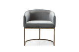 VIG Furniture Modrest Elisa - Modern Grey Velvet & Brass Dining Chair VGVCB8369-GRY-DC