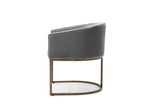 VIG Furniture Modrest Elisa - Modern Grey Velvet & Brass Dining Chair VGVCB8369-GRY-DC