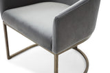 VIG Furniture Modrest Elisa - Modern Grey Velvet & Brass Dining Chair VGVCB8369-GRY-DC