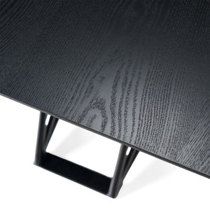 VIG Furniture Elkhorn Matte Black Ash 126" Pedestal Dining Table — Glam Stainless Steel & Gradient Wood Base, Seats 10 VGGMDT-1599