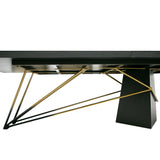 VIG Furniture Modrest Elkhorn - Glam Black Ash + Stainless Steel 126" Dining Table VGGMDT-1599