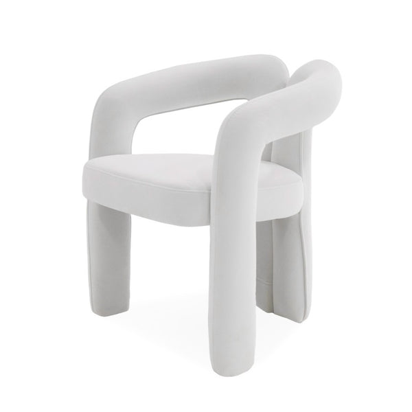 VIG Furniture Ellen White Velvet Dining Chair With Plush Padded Seat, Elegant Legs & Hardwood Frame For Comfort VGODZW-21077-WHT-DC