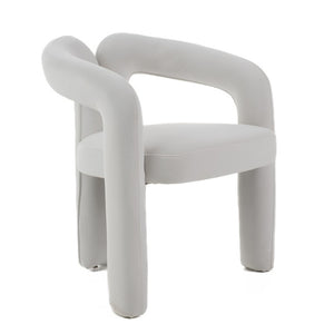 VIG Furniture Ellen White Velvet Dining Chair With Plush Padded Seat, Elegant Legs & Hardwood Frame For Comfort VGODZW-21077-WHT-DC